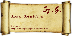 Szorg Gorgiás névjegykártya